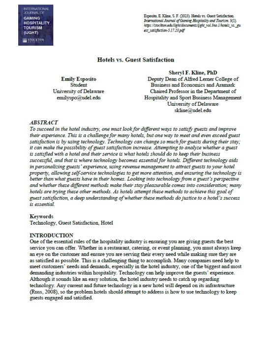  Hotels vs. Guest Satisfaction - Cover Page