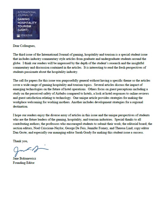 Letter from the Editor - Cover Page